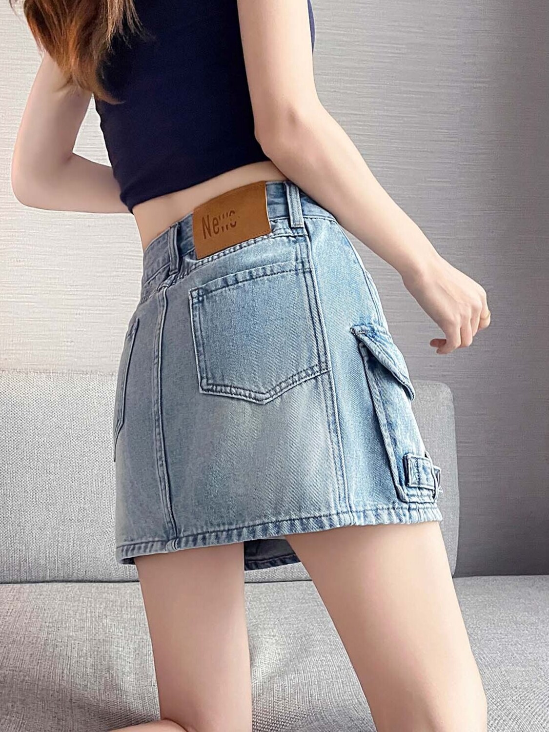 Women High Waist Cargo Denim M - Fly Line 评论和价格